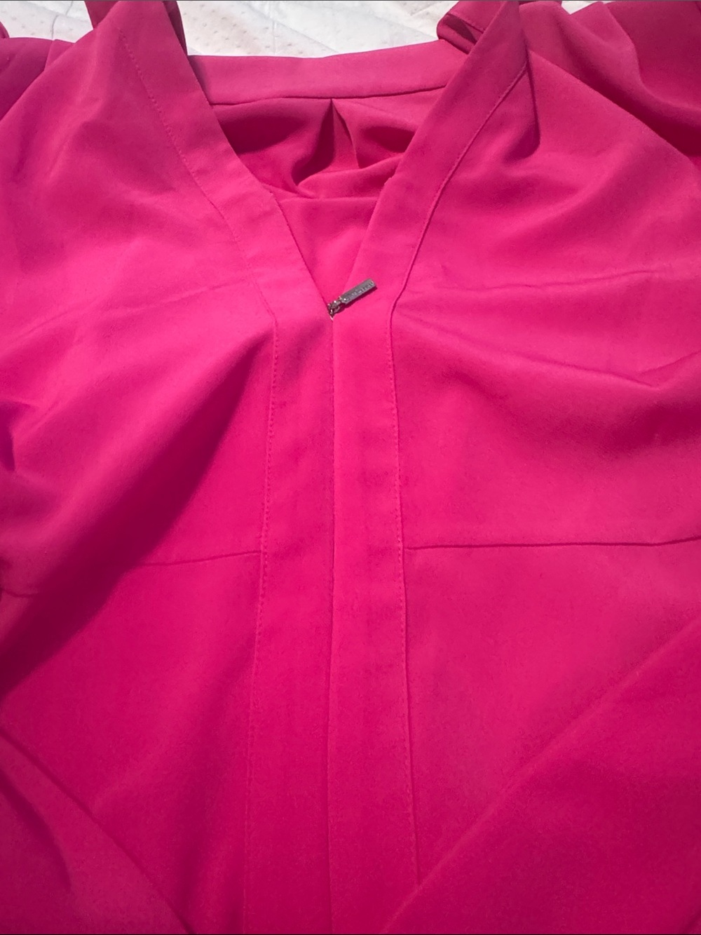 Karl Lagerfeld Hot Pink Long Sleeve Belted Dress - Picture 15 of 16